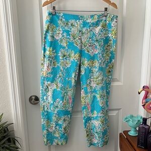 Lilly Pulitzer Originals Jungle Glam Toile Fabulous Print Pants EUC SZ 12